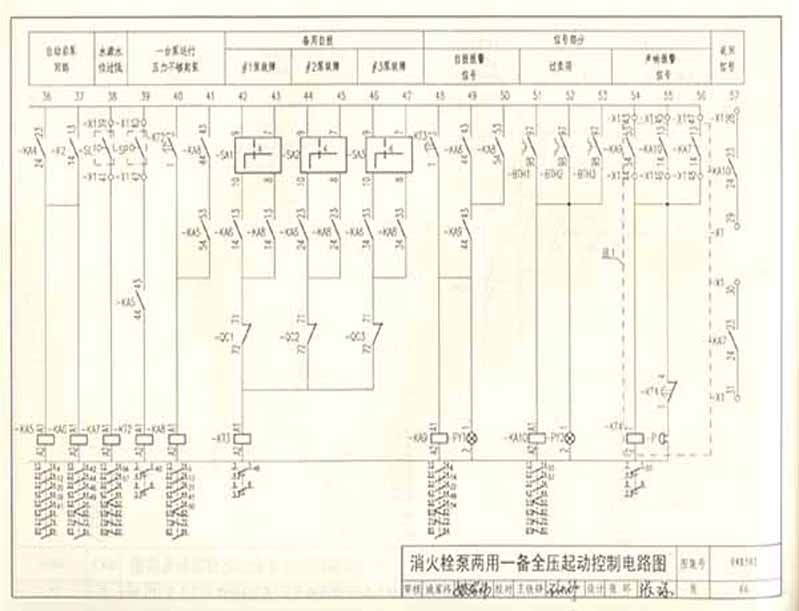 消火栓泵两用一备全压起动控制电路图1/3