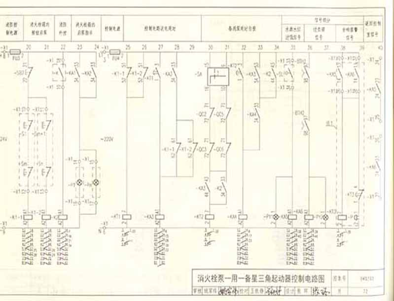 消火栓泵一用一备星三角起动器控制电路图1/2