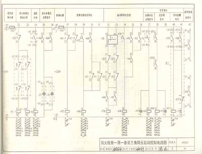 消火栓泵一用一备星三角降压起动控制电路图1/2