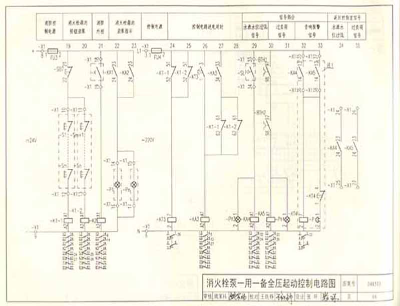 消火栓泵一用一备全压起动控制电路图1/2